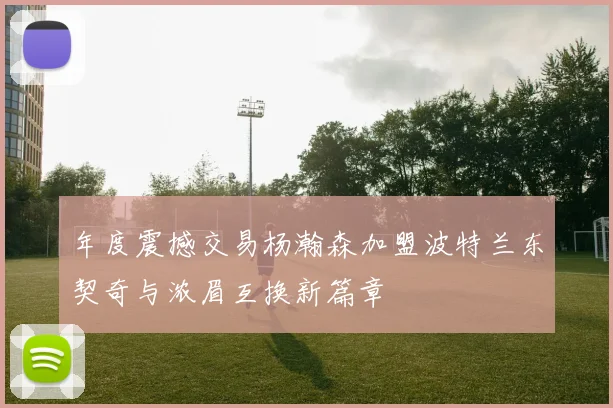 年度震撼交易杨瀚森加盟波特兰东契奇与浓眉互换新篇章